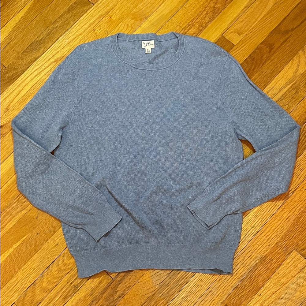 J. CREW Men's Heather Gray Crewneck Office Coastal Cottage Resortwear Sweater